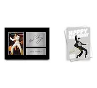HWC Trading Elvis Presley Ensemble impression A4 signée et carte d'anniversaire pour les fans de musique