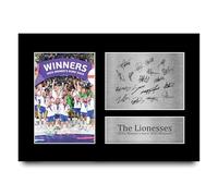 HWC Trading England Lionesses Euro 2025 Winners Affichage de photos autographes signés souvenirs imprimés pour les fans de football féminin et les supporters - A4