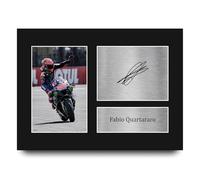 HWC Trading Fabio Quartararo Yamaha MOTO GP Cadeaux imprimés photo autographe signée pour les fans de course MotoGP - A4