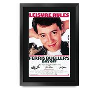 HWC Trading Ferris Bueller's Day Off Matthew Broderick Cadeaux Imprimé Signé Autographe Photo pour les fans de cinéma - A3 Encadré