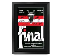 HWC Trading FR A3 1977 Champions League Final Programme Liverpool Affiche autographe signée de souvenirs imprimés pour les fans de football et les supporters - A3 Encadré