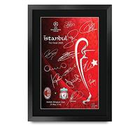 HWC Trading FR A3 2005 Champions League Final Programme Liverpool Affiche autographe signée de souvenirs imprimés pour les fans de football et les supporters - A3 Encadré