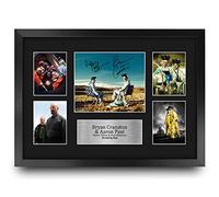HWC Trading FR A3 Bryan Cranston & Aaron Paul Breaking Bad Walter White & Jesse Pinkman Cadeaux Imprimé Signé Autographe Photo pour les fans d’émissions de télévision - A3 Encadré