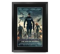 HWC Trading FR A3 Captain America 2 The Winter Soldier Chris Evans Cadeaux imprimés affiche photo autographe signée pour les fans de cinéma - A3 Encadré