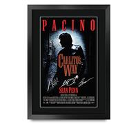 HWC Trading FR A3 Carlitos Way Al Pacino Cadeaux imprimés affiche photo autographe signée pour les fans de cinéma - A3 Encadré