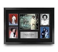 HWC Trading FR A3 Carrie Fisher Star Wars Princess Leia Cadeaux Imprimés Autographe Affichage d’autographes pour les fans de cinéma - A3 Encadré