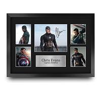HWC Trading FR A3 Chris Evans Captain America Cadeaux Imprimé Signé Autographe Photo pour les fans de cinéma - A3 Encadré