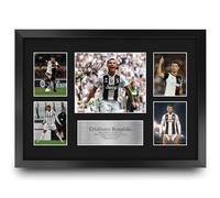 HWC Trading FR A3 Cristiano Ronaldo Juventus Affichage de photos autographes signés de souvenirs imprimés pour les fans de football et les supporters - A3 Encadré