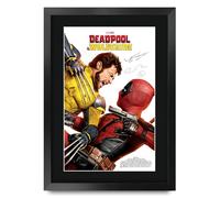 HWC Trading FR A3 Deadpool & Wolverine Reynolds & Jackman Cadeaux imprimés affiche photo autographe signée pour les fans de cinéma - A3 Encadré