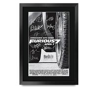 HWC Trading FR A3 Fast & Furious Vin Diesel Cadeaux imprimés affiche photo autographe signée pour les fans de cinéma - A3 Encadré