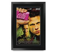 HWC Trading FR A3 Fightclub Brad Pitt Cadeaux imprimés affiche photo autographe signée pour les fans de cinéma - A3 Encadré