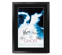 HWC Trading FR A3 Ghost Patrick Swayze Cadeaux imprimés affiche photo autographe signée pour les fans de cinéma - A3 Encadré