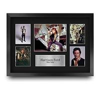 HWC Trading FR A3 Harrison Ford Star Wars Han Solo Cadeaux Imprimés Autographe Affichage d’autographes pour les fans de cinéma - A3 Encadré