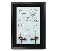 HWC Trading FR A3 IT Chapter Two Bill Skarsgård Cadeaux imprimés affiche photo autographe signée pour les fans de cinéma - A3 Encadré