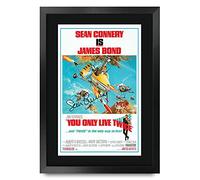 HWC Trading FR A3 James Bond - You Only Live Twice Sean Connery Cadeaux imprimés affiche photo autographe signée pour les fans de cinéma - A3 Encadré