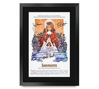 HWC Trading FR A3 Labyrinth David Bowie Cadeaux imprimés affiche photo autographe signée pour les fans de cinéma - A3 Encadré