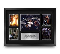 HWC Trading FR A3 Michael J Fox & Christopher Lloyd Back to the Future Cadeaux Imprimés Affichage de présentation d’autographes signés pour les fans de cinéma - A3 Encadré