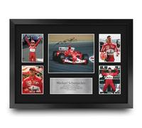 HWC Trading FR A3 Michael Schumacher Présentoir de présentation d'autographes signés de cadeaux pour les fans de course de Formule 1 - A3 Encadré
