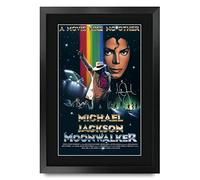 HWC Trading FR A3 Moonwalker Michael Jackson Cadeaux imprimés affiche photo autographe signée pour les fans de cinéma - A3 Encadré