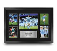 HWC Trading FR A3 Phil Foden Manchester City Cadeaux imprimés photo autographe signée pour les fans de football et les supporters - A3 Encadré