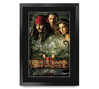 HWC Trading FR A3 Pirates of the Caribbean Dead Man's Chest Jonny Depp Cadeaux imprimés affiche photo autographe signée pour les fans de cinéma - A3 Encadré