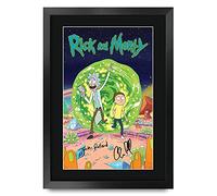 HWC Trading FR A3 Rick and Morty Justin Roiland Cadeaux Imprimé Signé Autographe Photo pour les fans de télévision - A3 Encadré