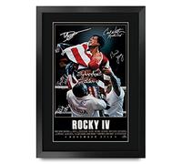HWC Trading FR A3 Rocky 4 Sylvester Stallone Cadeaux imprimés affiche photo autographe signée pour les fans de cinéma - A3 Encadré