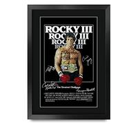 HWC Trading FR A3 Rocky Sylvester Stallone Cadeaux imprimés affiche photo autographe signée pour les fans de cinéma - A3 Encadré