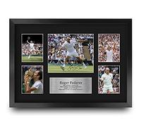 HWC Trading FR A3 Roger Federer Cadeaux Imprimés Photo autographe signée pour les fans de tennis - A3 Encadré