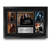 HWC Trading FR A3 Roger L Jackson Scream Ghostface Cadeaux Imprimés Autographe Affichage d’autographes pour les fans de cinéma - A3 Encadré