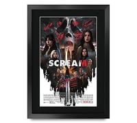 HWC Trading FR A3 Scream 6 Cadeaux imprimés affiche photo autographe signée pour les fans de cinéma - A3 Encadré