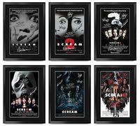 HWC Trading FR A3 Scream Cadeaux Ensemble d’affiches imprimées Photo autographe signée pour les fans de cinéma - A3 Encadré