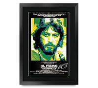 HWC Trading FR A3 Serpico Al Pacino Cadeaux imprimés affiche photo autographe signée pour les fans de cinéma - A3 Encadré