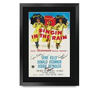 HWC Trading FR A3 Singin in the Rain Gene Kelly Cadeaux imprimés affiche photo autographe signée pour les fans de cinéma - A3 Encadré