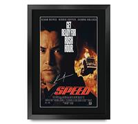 HWC Trading FR A3 Speed Keanu Reeves Cadeaux imprimés affiche photo autographe signée pour les fans de cinéma - A3 Encadré