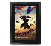 HWC Trading FR A3 Spider-Man Miles Morales Into The Spider-Verse Cadeaux imprimés affiche photo autographe signée pour les fans de cinéma - A3 Encadré