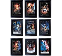 HWC Trading FR A3 Star Wars Complete Saga Collection Harrison Ford Cadeaux imprimés affiche photo autographe signée pour les fans de cinéma - A3 Encadré