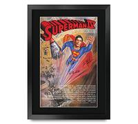 HWC Trading FR A3 Superman Christopher Reeve Cadeaux imprimés affiche photo autographe signée pour les fans de cinéma - A3 Encadré