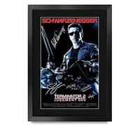 HWC Trading FR A3 Terminator Judgment Day Arnold Schwarzenegger Cadeaux imprimés affiche photo autographe signée pour les fans de cinéma - A3 Encadré