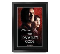 HWC Trading FR A3 The Da Vinci Code Tom Hanks Cadeaux imprimés affiche photo autographe signée pour les fans de cinéma - A3 Encadré