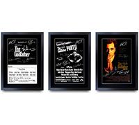HWC Trading FR A3 The Godfather Collection Al Pacino Cadeaux imprimés affiche photo autographe signée pour les fans de cinéma - A3 Encadré