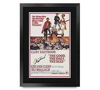 HWC Trading FR A3 The Good, The Bad & The Ugly Clint Eastwood Cadeaux imprimés affiche photo autographe signée pour les fans de cinéma - A3 Encadré