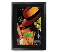 HWC Trading FR A3 The Mask Jim Carrey Cadeaux imprimés affiche photo autographe signée pour les fans de cinéma - A3 Encadré
