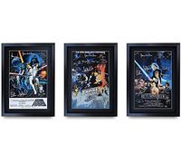HWC Trading FR A3 The Star Wars Trilogy Collection Mark Hamill Cadeaux imprimés affiche photo autographe signée pour les fans de cinéma - A3 Encadré