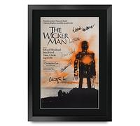 HWC Trading FR A3 The Wicker Man 1973 Christopher Lee Cadeaux imprimés affiche photo autographe signée pour les fans de cinéma - A3 Encadré