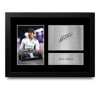 HWC Trading FR A4 Alex Albon Williams Cadeaux imprimés photo autographe signée pour les fans de Formule 1 - A4 Encadré