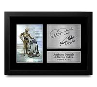 HWC Trading FR A4 Anthony Daniels & Kenny Baker Star Wars C-3PO R2-D2 Cadeaux Imprimé Signé Autographe Photo pour les fans de cinéma - A4 Encadré