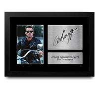 HWC Trading FR A4 Arnold Schwarzenegger The Terminator Cadeaux Imprimé Signé Autographe Photo pour les fans de cinéma - A4 Encadré