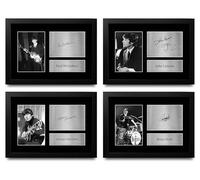 HWC Trading FR A4 Beatles Collection of All 4 Cadeaux Imprimé Signé Autographe Photo pour les fans de musique - A4 Encadré
