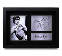 HWC Trading FR A4 Bruce Lee Enter The Dragon Cadeaux Imprimé Signé Autographe Photo pour les fans de cinéma - A4 Encadré